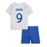 Frankrike Olivier Giroud #9 Replika babykläder Bortaställ Barn VM 2022 Kortärmad (+ korta byxor)
